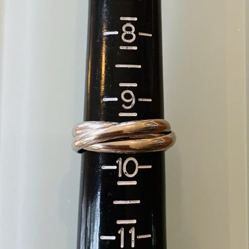 AUTHENTIC CARTIER TRINITY 3-BAND ROLLING RING - SOLID 18K WHITE GOLD - LOVELY!